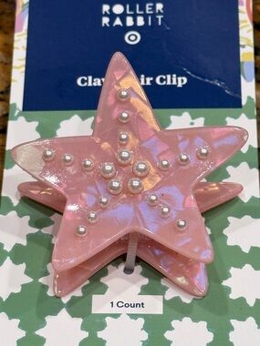 NEW! ROLLER RABBIT x Target Pink Starfish Hair Clip Limited Edition NWT GORGEOUS